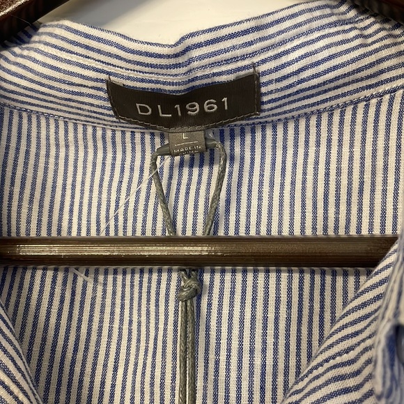 NWT DL1961, Chrystie Top, blue stripe, L - Picture 11 of 13